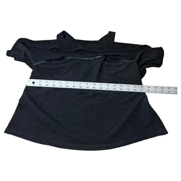 Madewell Tiered Ruffle Tank Top Womens Small Black Textured Ribbed Size Medium - Picture 4 of 7